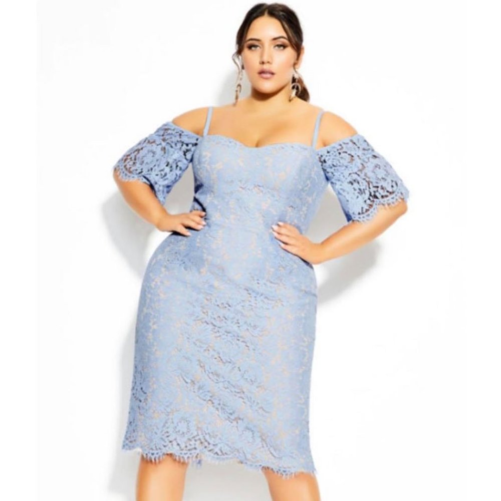 City Chic Lace Whisper Dress sz 16